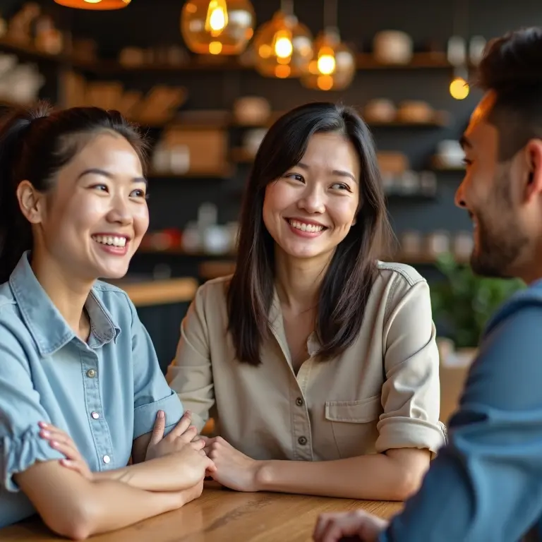 2 Ladies and a man having a meeting