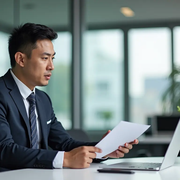 Man Reading a Legal Document